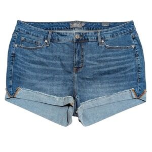 Torrid Shorts Plus 20 2X Jean Denim Cuffed Mid Rise Stretchy NWT NEW